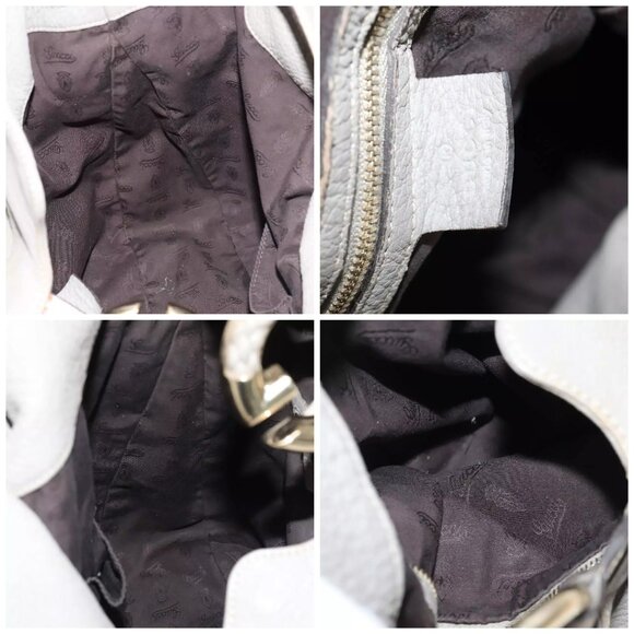 GUCCI Shoulder Bag Leather 2way Gray Silver 232931 Auth - Picture 14 of 16